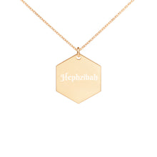 Hephzibah - Engraved Hexagon Necklace