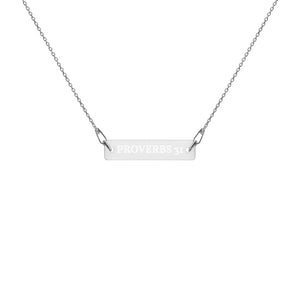 Proverbs 31 - Engraved Bar Chain Necklace