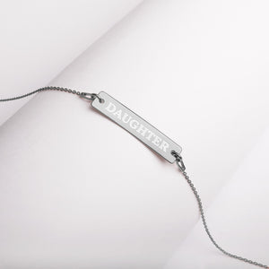 Daughter - Engraved Bar Chain Necklace