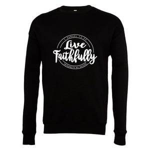 Live Faithfully (white) - Unisex Fleece Sweatshirt