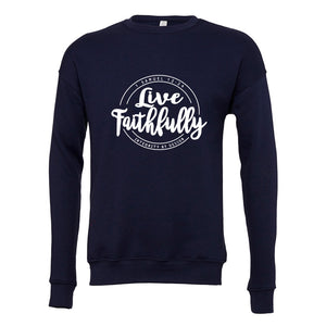 Live Faithfully (white) - Unisex Fleece Sweatshirt