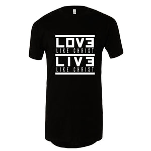 Love/Live Like Christ (white) - Mens Long Urban Tee