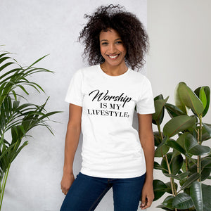 Worship Is My Lifestyle - White Womens T-shirt